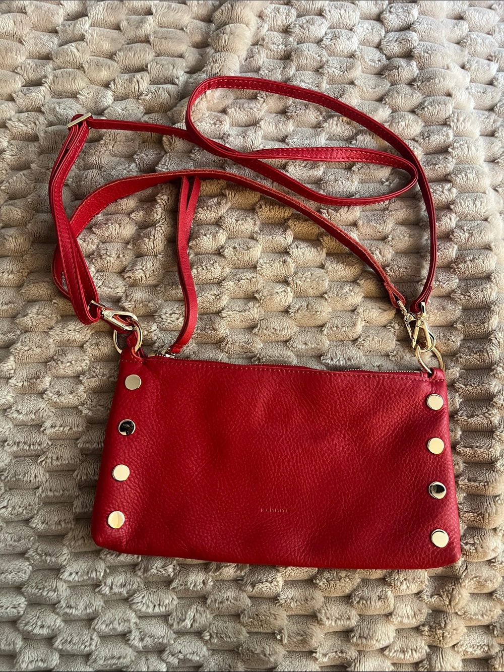 Hammitt Red Leather Crossbody with Gold Hardware